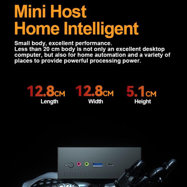 AMD Athlon Gold 3150U Black Mini PC With Aluminum Alloy Chassis For Home Office