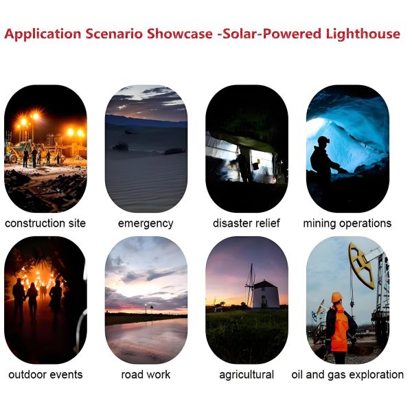 Solar Light Tower Warning Indicator Light Weather Resistant Mobile Light Tower Manufacturers