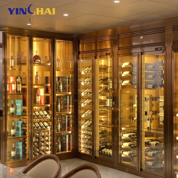 Powerful Stainless Steel Wine Cabinet Battery Powered Wine Cellar Cabinet For Hotel