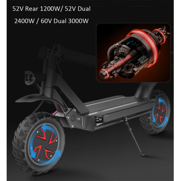 150kg Max Load Adult Electric E Scooter 60 - 80km 3600W Electric Powered Scooters