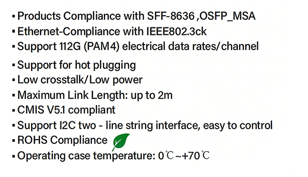 800G OSFP/QSFP DD AOC Cable，850nm, OM3/OM4, 1-50m, Hot-Pluggable, Low Power, Data Center Interconnect