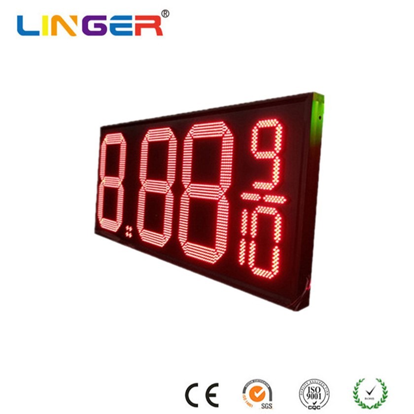 Auto Adjusting LED Fuel Price Signs IP67 Gas Price LED Signs RED