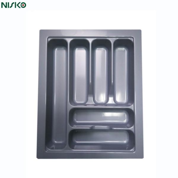 Bandeja de cubiertos de plástico deslizante para cocina, organizador modular de almacenamiento de cubiertos