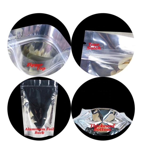Recycled One side clear aluminum foil printing pouch zip lock packaging bags