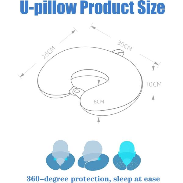 Breathable and Comfortable Memory Foam Travel Neck Pillow with 400TC Thread Count