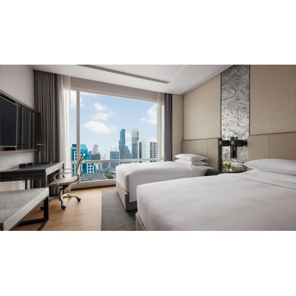 Подгонянные наборы мебели гостиницы свободные кладут в постель + софа + журнальный стол прикроватного столика