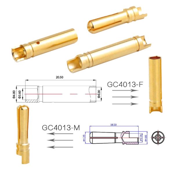 Nontoxic ESC Banana Plug Connectors 4mm Female Male For RC Battery