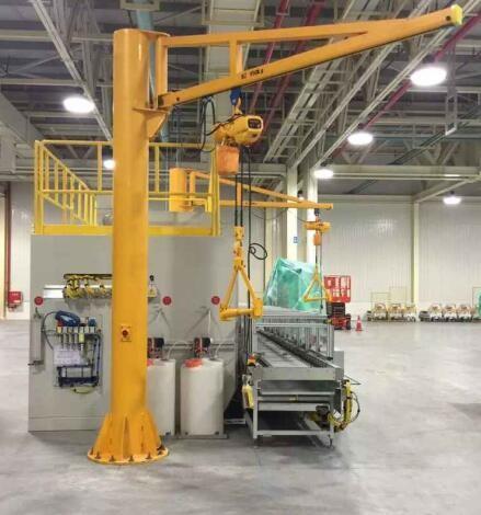 Free Standing Manual Jib Crane Slewing Jib 500kg With Electric Hoist