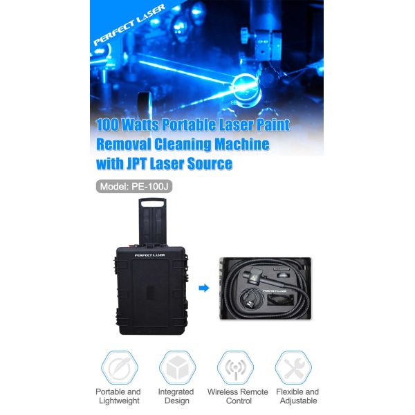 Переносная лазерная дерестинг-машина мощностью 100 Вт для металлической поверхности из нержавеющей стали железа алюминия