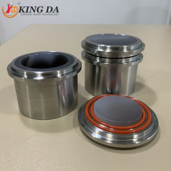 Lab Grinding Jar 125ml-Natural Agate Stainless Steel Jacket Ceramic Parts