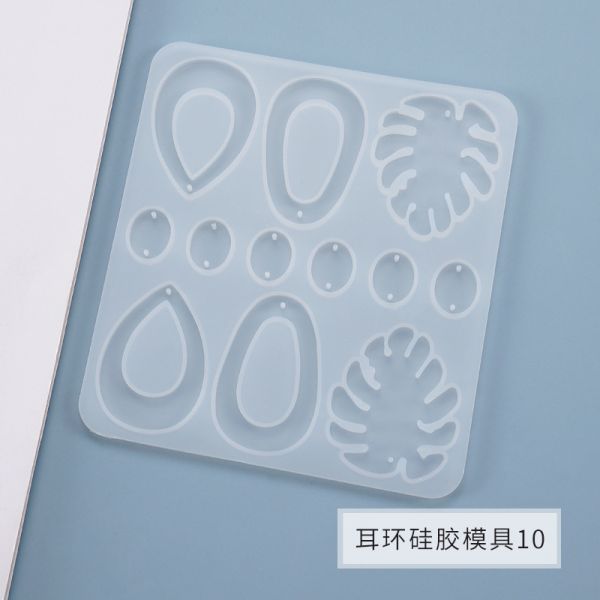Drip glue mold ear hook earring earring pendant crystal drip glue jewelry pendant decoration silicone mold