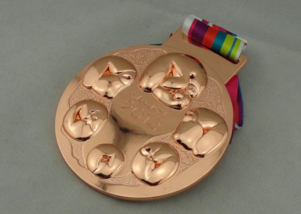 3D 103mm Dia Die Cast Medals Copper Plating Zinc Alloy 7.0mm Thickness