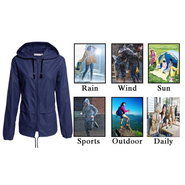 Windbreaker Packable облегченных водоустойчивых курток дождя на открытом воздухе с капюшоном