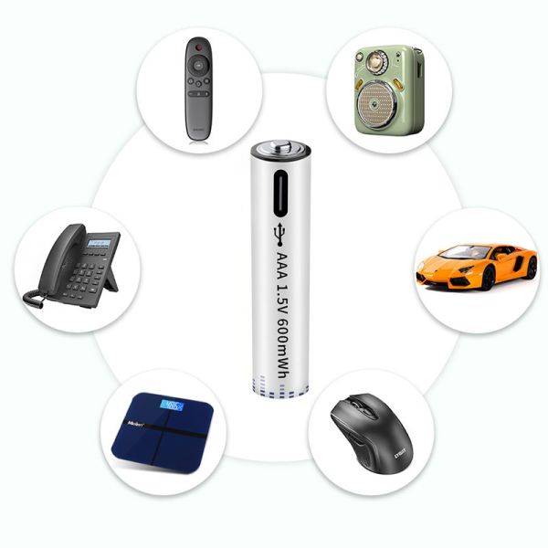 Logo Print Lithium 1.5v AAA USB Rechargeable Charging Battery 1.5v Triple a Type-c Port Aa Usb Rechargeable Batteries