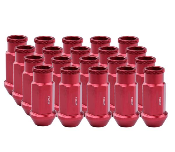 Durable Aluminum Wheel Lug Nuts Red Color For Fiesta / Toyota / Camry