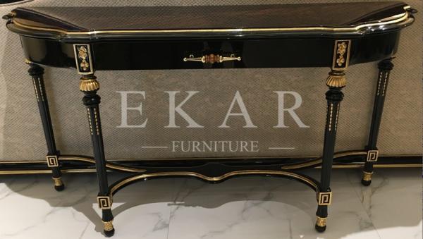 luxury black wooden classic console table TO-031