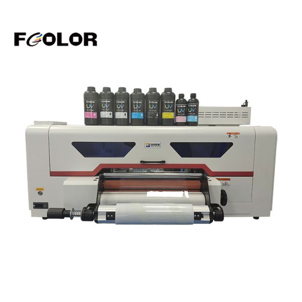 FCOLOR New Materials Good Price 30cm 42cm A3 AB Film UV DTF Printing Film Logo Roll to Roll Uv Dtf Printer for Mugs Phone Case