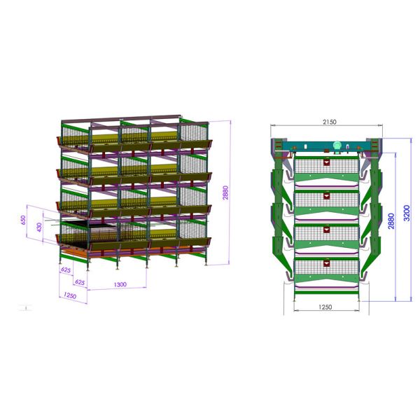 Тип автоматическая система h клетки слоя, клетка цыпленка яруса 450cm2/Bird Q235 4