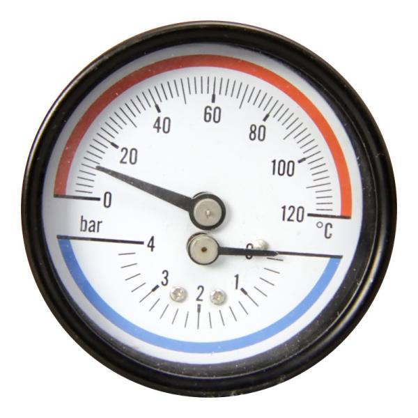6 a barra 100MM temperatura de uma pressão de 4 polegadas calibra o calibre de pressão da caldeira de 1/2 BSP