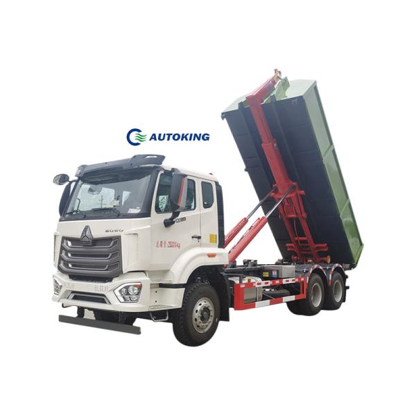 Front / Rear Axle 3/7 18CBM Hydraulic Hook Lift Rear Loading Trash Bin Automatic Garbage Truck For Waste Collection Vehicle
