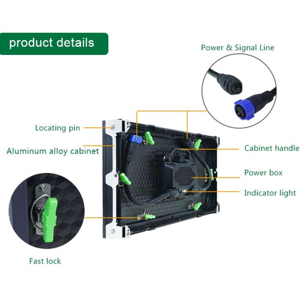Front Service P4 P5 P6.67 P10 Outdoor LED Sign Light Thin Portable Fixed Installation Video Wall LED Display Screen