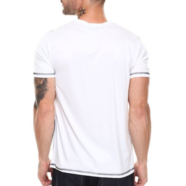 High quality mens v neck tshirt with black shoulder slim t shirt for man