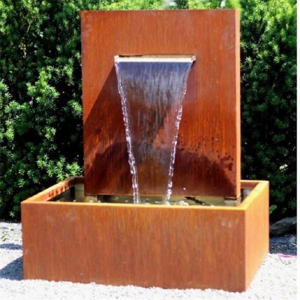 Característica de aço da água da lagoa de Rusty Metal Waterfall Free Standing Corten do jardim