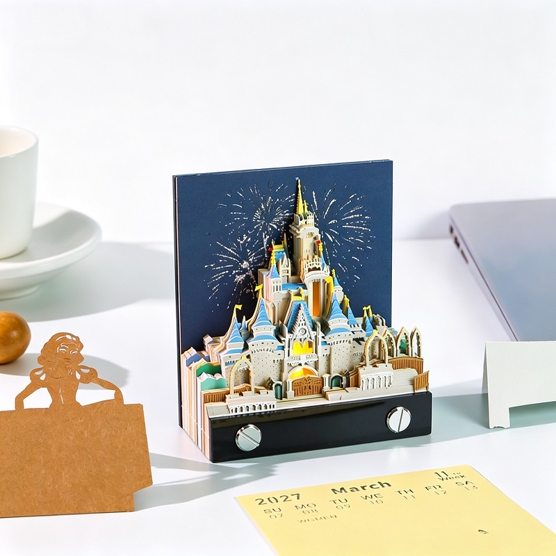 3d Memo Pad Calendar Castle Design With Custom Gift Box For Holiday Gifting