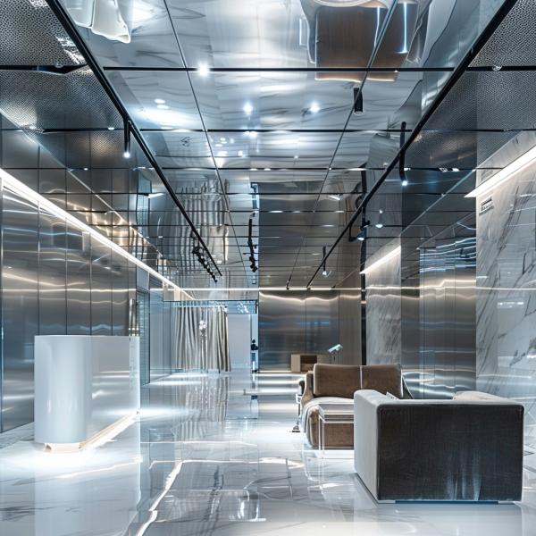 Meeting Room Decorative Brass Screen Partition Stainless Steel Panel