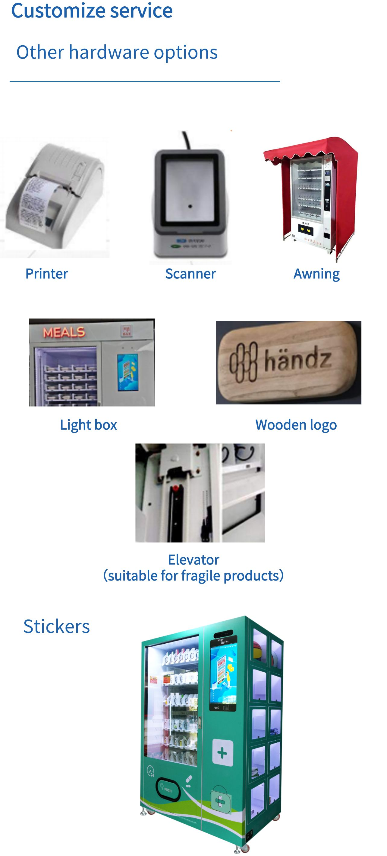 Máquina de venda automática combinada com armário de lanches, produtos eppe, máquina de venda automática com tela sensível ao toque para bebidas