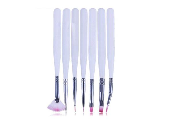 Professional Fine Thin Nail Art Brush , 7 Piece Coloured Gel Nail Art Pen At Home