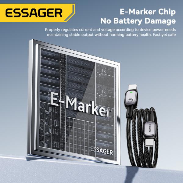 ESSAGER ES-X66 Series 60W 100W USB C to USB C Cable Fast Charging and Data Transfer