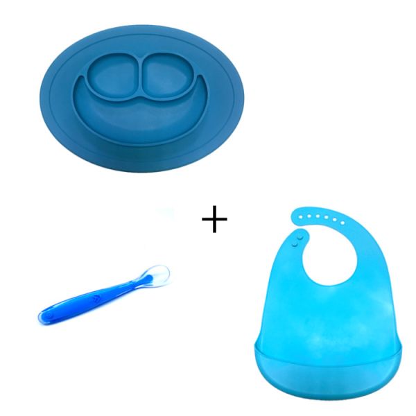 Non Slip Baby Placemat Plate Tray And Food Catcher Bib For Deal Healthy Eating