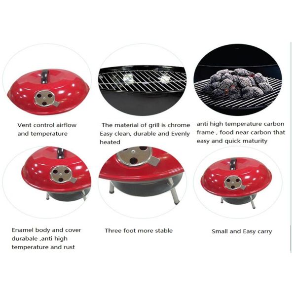 Factory Price Outdoor 14 inch Apple round Enamel Stew outdoor Bbq Cooking Grill