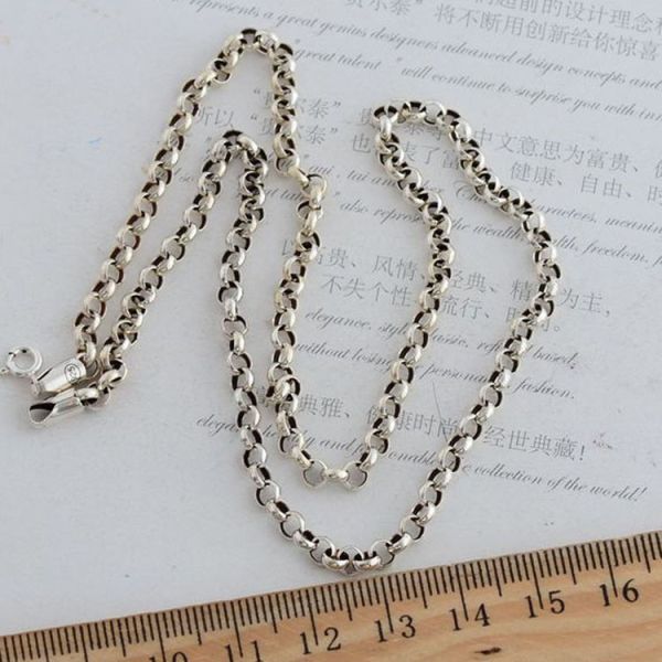 Womens Men Sterling 925 Silver Golden Tone Retro Cross Pendant Necklace (053542)