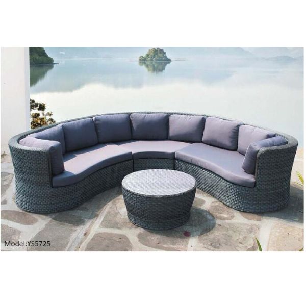 4 piece -Half round rattan outdoor furniture sofa with coffee table egg shape sofa -YS5725