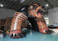 Custom Team PVC Tarpaulin 20ft Giant Bear Football Inflatable Bear Football Mascot Sports Tunnels