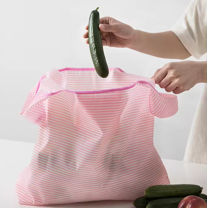 Promotional RPET Polyester Foldaway Shopping Bag Collapsible Reusable