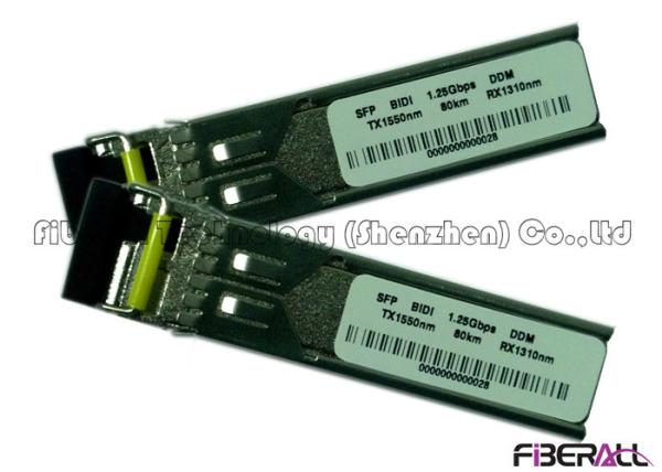 BIDI Long Haul SFP Optical Transceiver LC Single Mode Fiber 1.25G 80KM