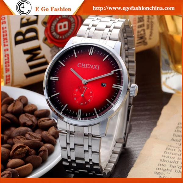 060A Leopard Blue Red White Mens Watch Stainless Steel Band Big Dial Watch Quartz Watches