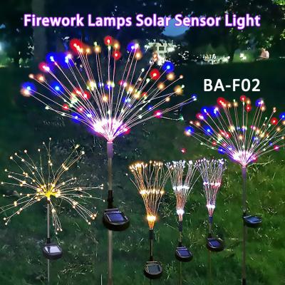 O feriado exterior do diodo emissor de luz ilumina os fios de cobre amarra a luz solar do fogo de artifício da paisagem de DIY