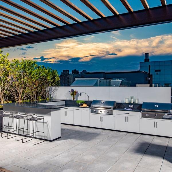 BBQ Grill Metal Outdoor Kitchen Cabinets Minimalist Luxury SS 304