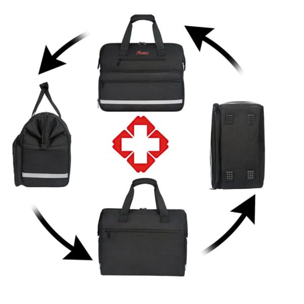 Custom Water Resistant Nylon First Aid Bag with Large Capacity and Reflective Strip for Hospital Use
