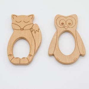 Handmade Wooden Teeth Ring for Baby Wooden Animal Shaped teeth ring