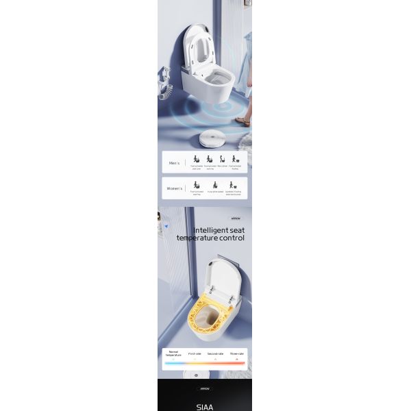 ARROW Luxury Smart Toilet with Concealed Tank Wall-mounted One Piece Design and Remote Control for Hotel Use