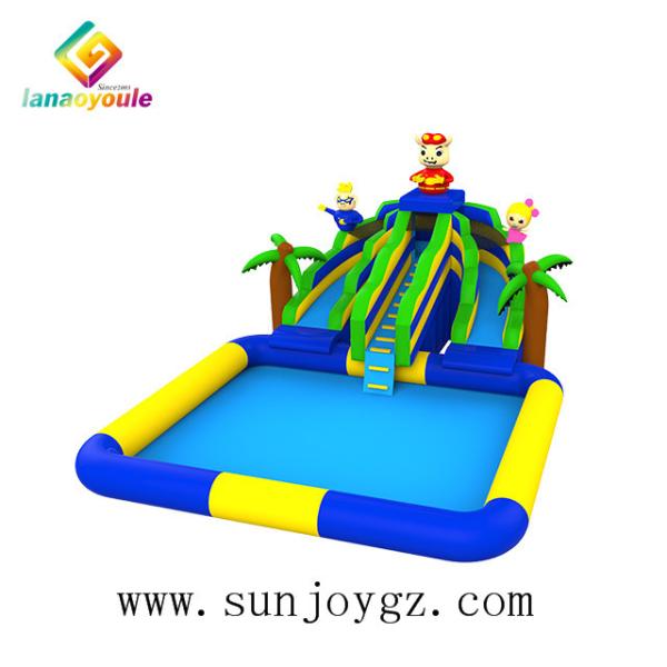 Cartoon Water Slide Inflatable Water Park Funny Swimming Pool use Commercial Event