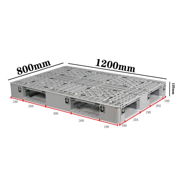 PP Heavy-Duty Stackable Plastic Pallet  Customizable 1200×800mm Industrial Pallets