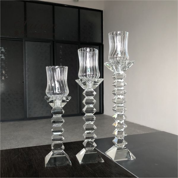 Доставщик свадебных центров Высокий украшение кристаллический подставник для подъема свечей