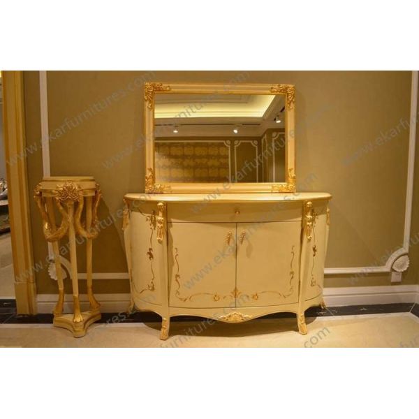 Dining Room Furniture Silver Finish Solid Wooden Cabinet FVC-101