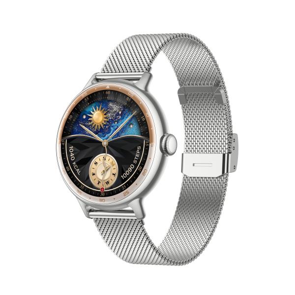 KW60C 300mAh Battery Dafit App Waterproof IP68 GPS Motion Track Round Screen Smartwatch for Women's Health and Sleep Monitoring